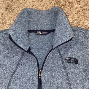 The North Face Women's Heathered Blue Zip-Up Sweater